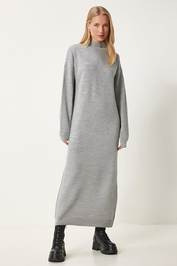 Rollkragenkleid Rollkragen Pullover Kleid Kleid Strick Rollkragen