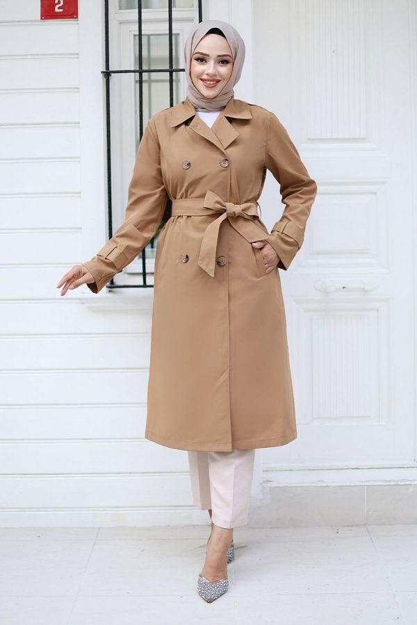 Tan winter trench coat store