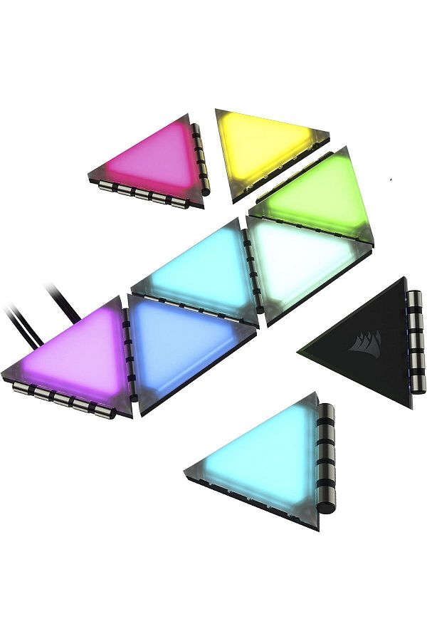 Corsair-iCUE LC100 Case Accent Lighting Panels Mini Triangle 9x tile starter kit 1