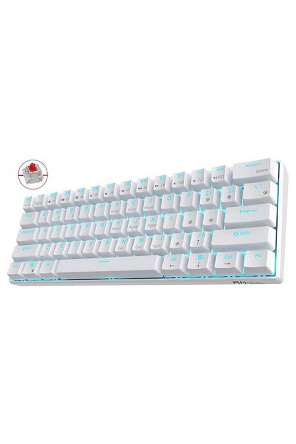 ROYAL KLUDGE-Rk61 Tri-Mode Rgb 61 Keys Hot Swappable White Mechanical Keyboard - Blue Switch 1