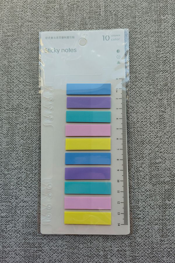Mona Craftist-Soft Pastel Colored 200 Sheets Post-It Note Paper - Index Sticker with Ruler 1