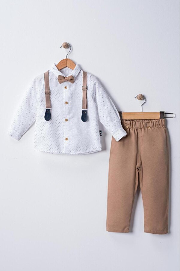 Çelix Kids Bebek&Çocuk Salopet Takım Gömlek Pantolon Papyon