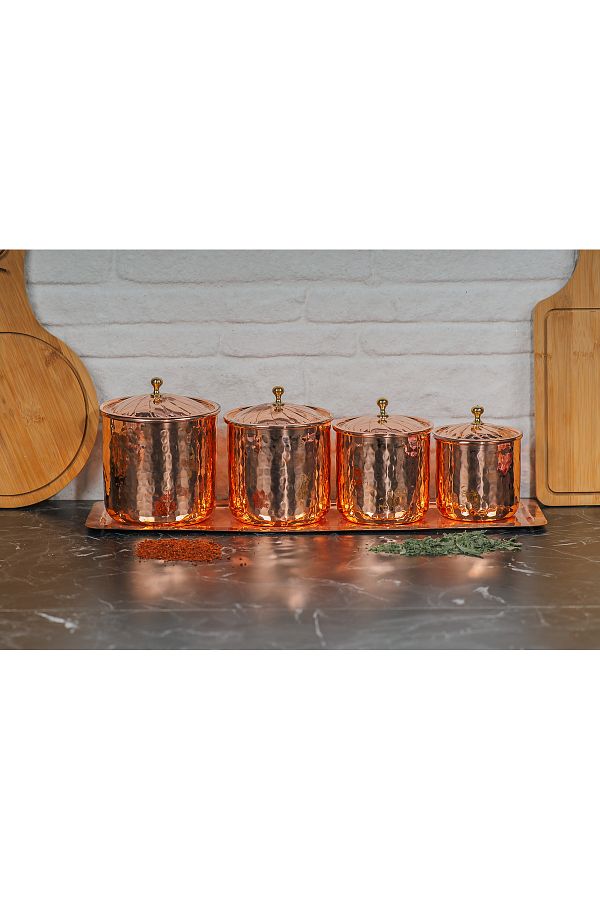 modabakir Copper Spice Rack Set of 4 Spice Rack Set Trendyol