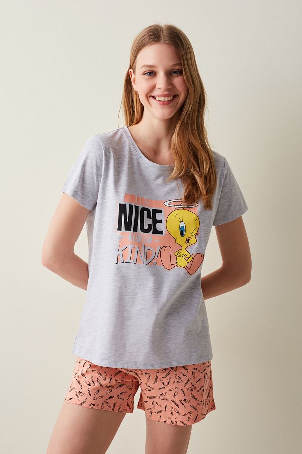 Penti-Multicolored Lic Kind Tweety Shorts Pajama Set 1