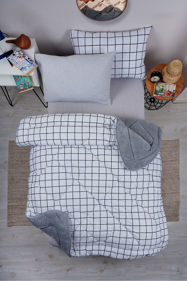 MARLA HOME-Welsoft Line Patterned - Μονόχρωμο Σετ ύπνου 1