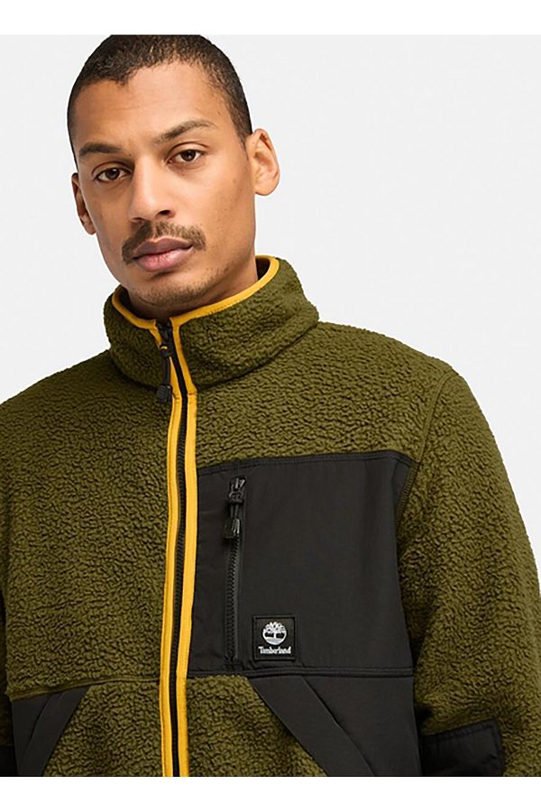 Timberland Men s Green Flat Collar Fleece Sherpa Jacket Tb0A62Eb3021 Trendyol