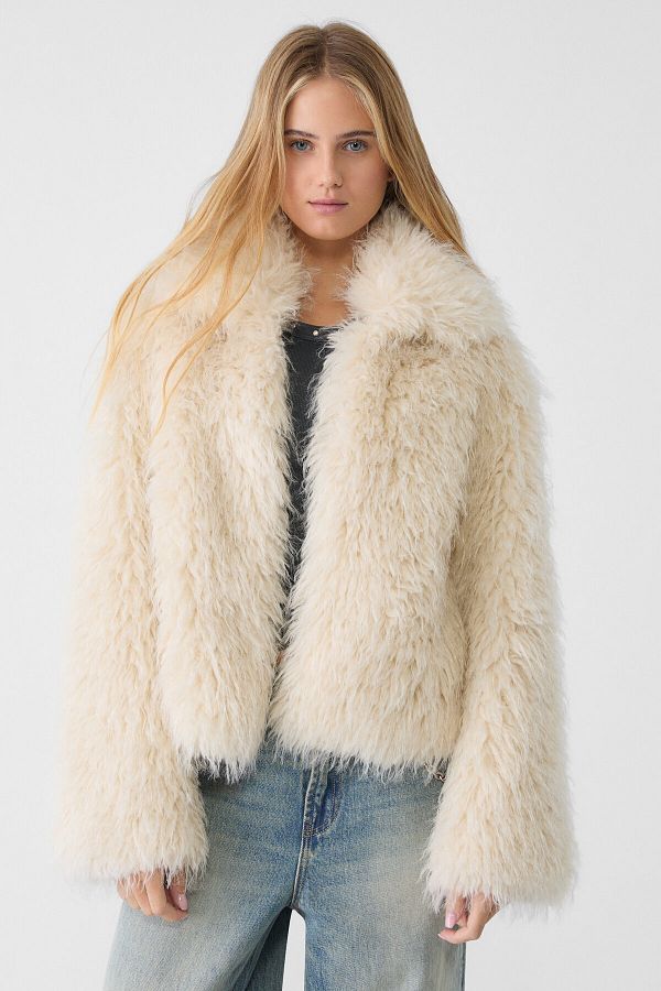 Stradivarius Faux Fur Jacket Trendyol