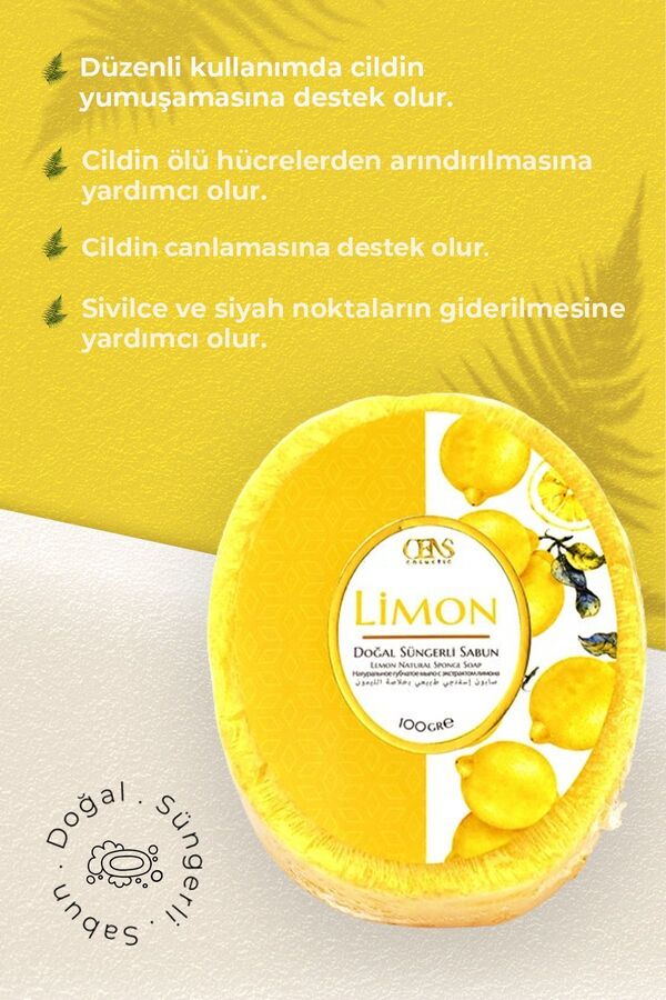 Oens-Lemon Extract Sponge Soap Skin Revitalizing and Refreshing 120g 1