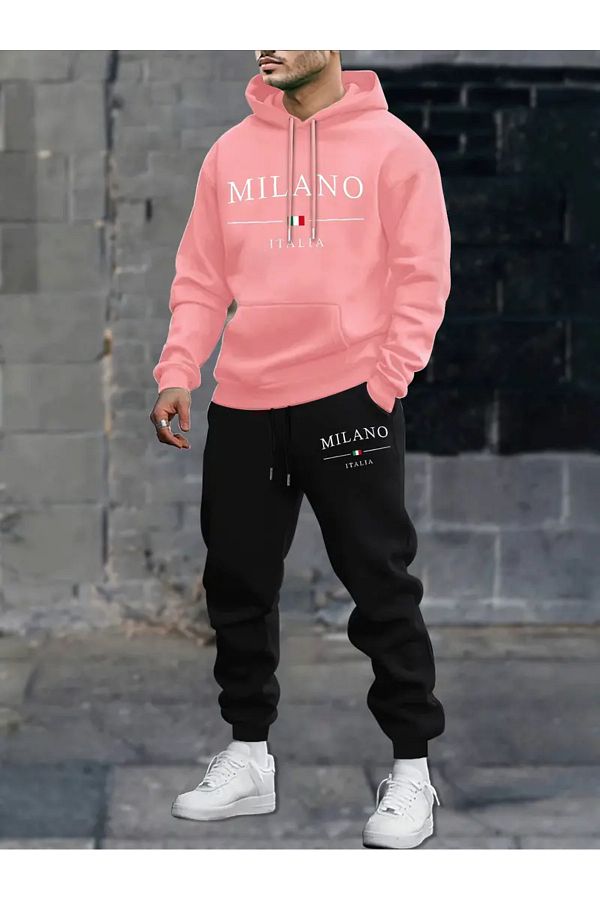 GALASHOP Men s Milano Printed Sweat Suit Set Polyester Sports Set Trendyol