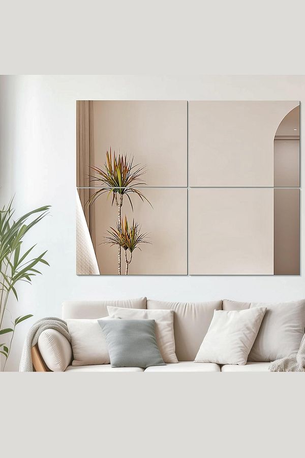 CONCEPT CAM Decorative Wall Mirror Flat Square Piece Mirror 4 Pieces Real Mirror Not Plexi Trendyol