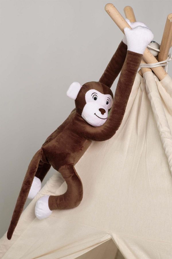 Boumini-Toys Plush Monkey Hugging the Neck with Brown Hands and Snaps 55 Cm 1