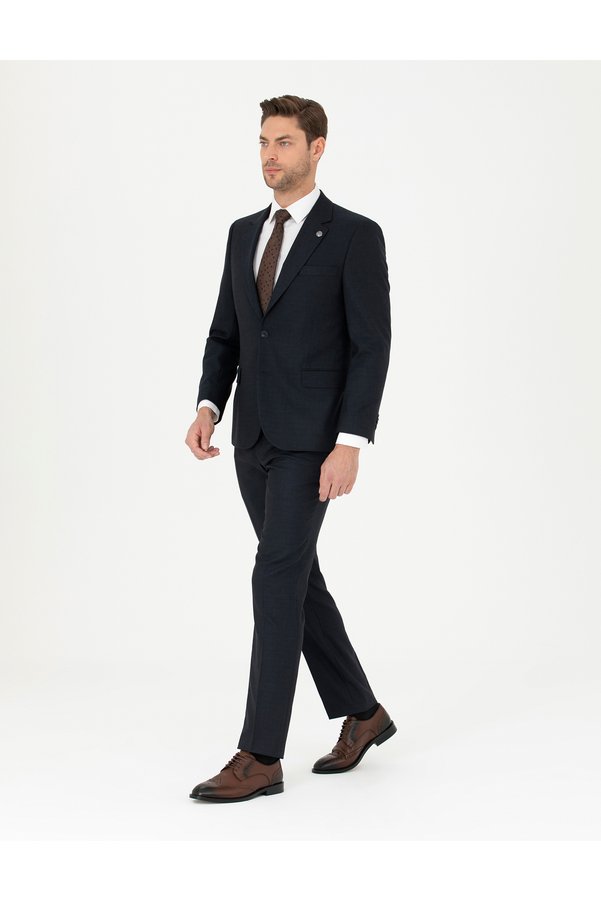Pierre Cardin Navy Blue Slim Fit Striped Suit 50288211-Vr033