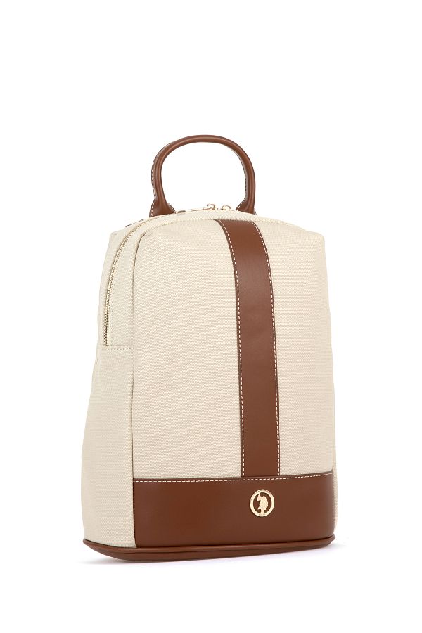Cream canvas backpack discount