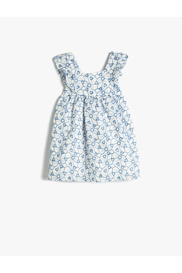 Koton Çiçekli Elbise Fırfır Detaylı Kolsuz