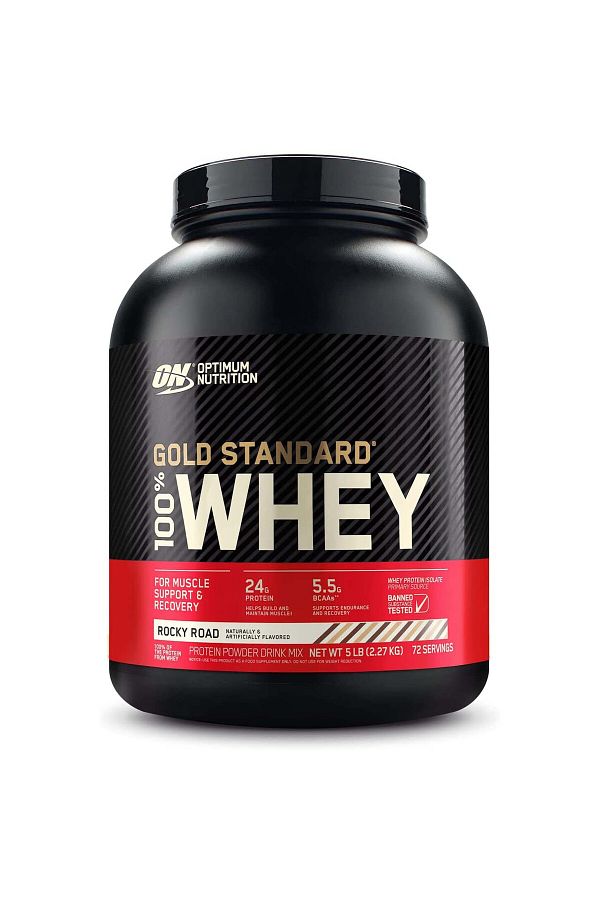 Optimum Nutrition-Gold Standard 100% Whey Protein, Rocky Road, 5 LB 1