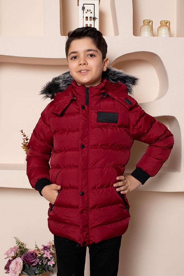 Aymer Hooded Boy s Puffer Jacket with Wool Inside Trendyol