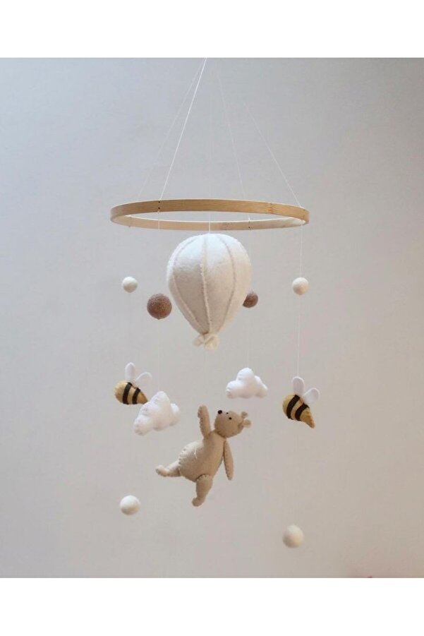 hobiimobiii Dönence (MÜZİKLİ) Bebek beşik süsü keçe dönence