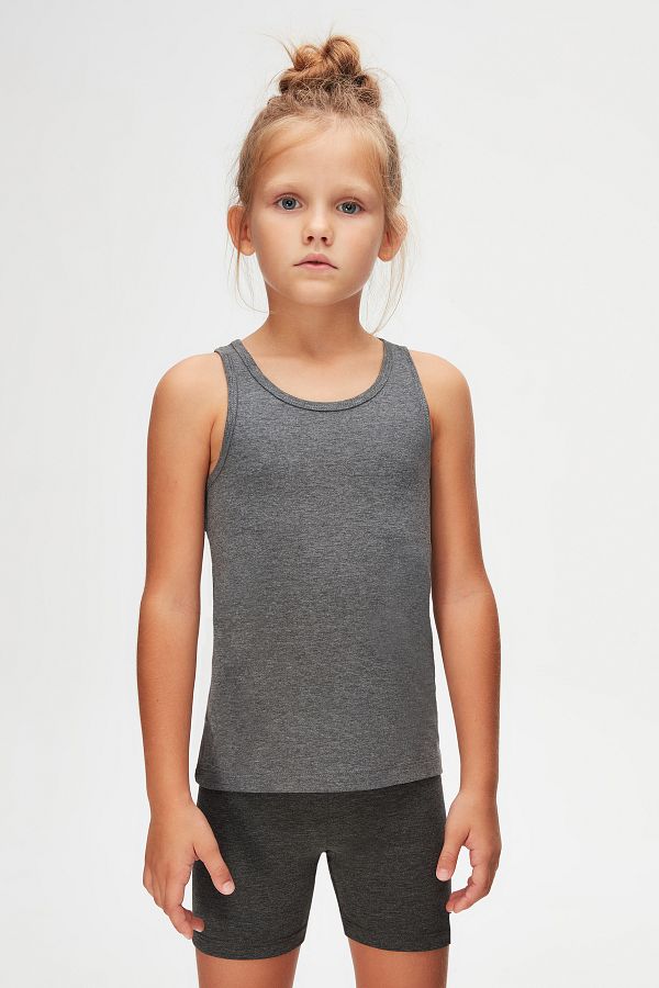 LOVETTI Gray 5 Girl s Plain Basic Swimming Tank Top Trendyol