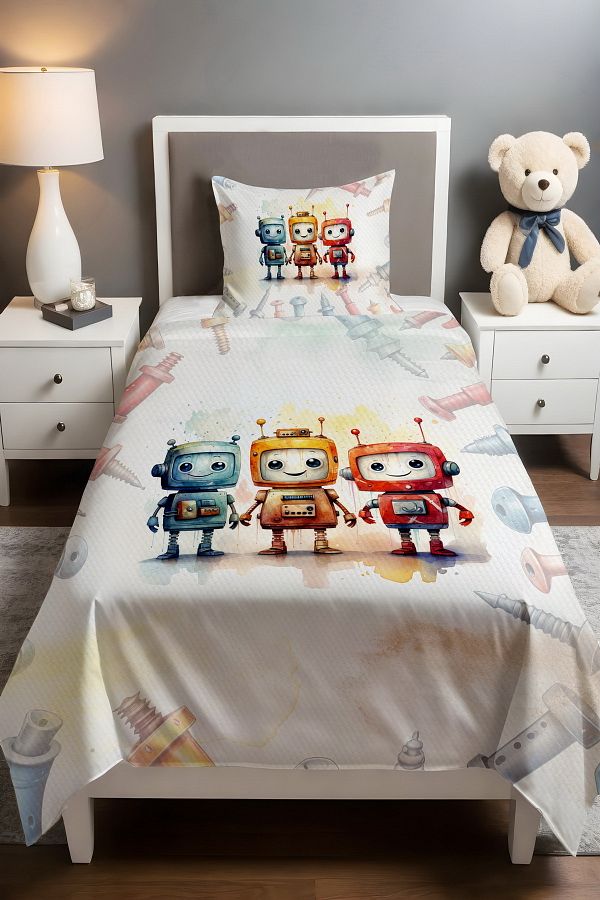 EVPANYA-Triple Robots Patterned Pique Set 1