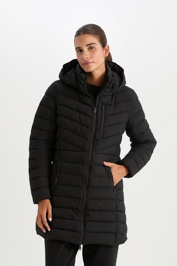 Defacto Waterproof Fit Detachable Hood Long down Coat C6035Ax24Wn with Zipper and Pocket Trendyol