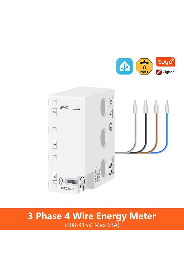 Choice-Zigbee 3-phase Zemismart Zigbee Bi-directional Energy Meter 3 Phase 4 Wire Power Monitor 63a Works W 1