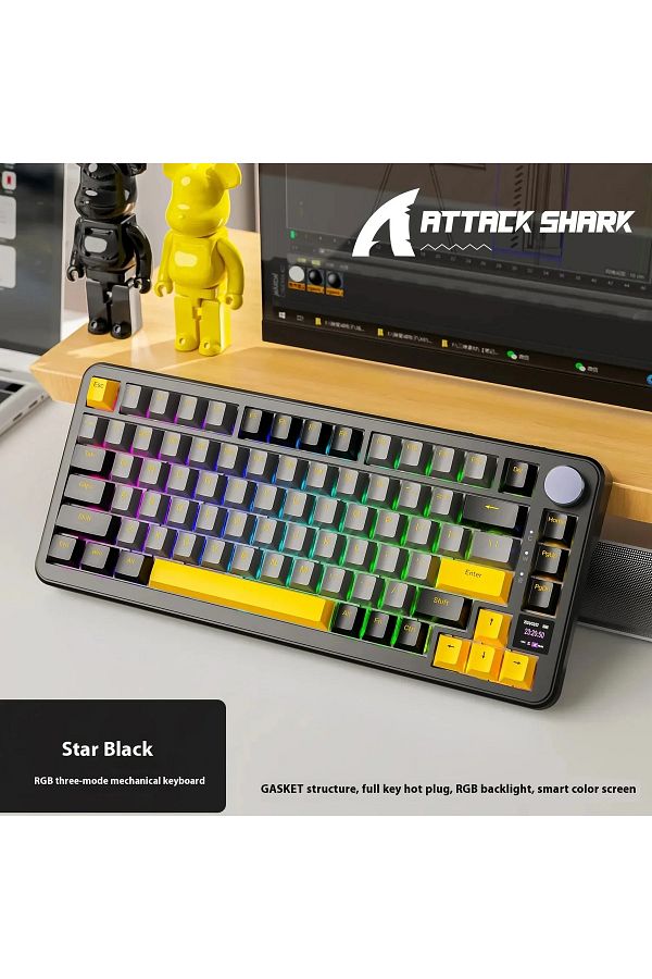 Choice-Attack Shark X85Pro Game Mechanical Keyboard Three Mode RGB Bluetooth Wireless Customization Hot ... 1