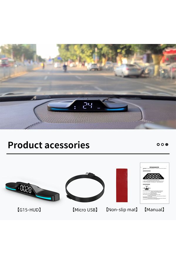 WYOBD-G15 HUD GPS Car Speedometer Electronic Digital Clock Head-Up Display Smart On-board Compute... 1