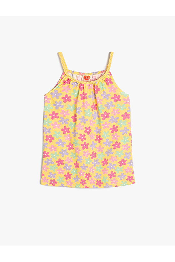 Koton Elbise Çiçekli Halter Yaka Pamuklu