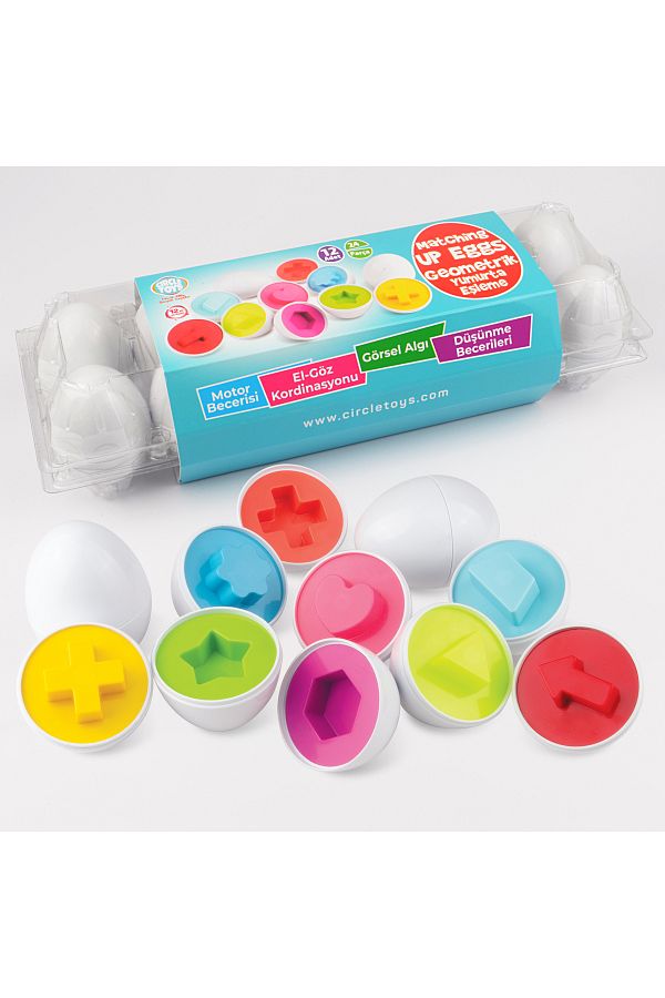 Circle Toys-12 Pieces Geometric Egg Matching Game 1