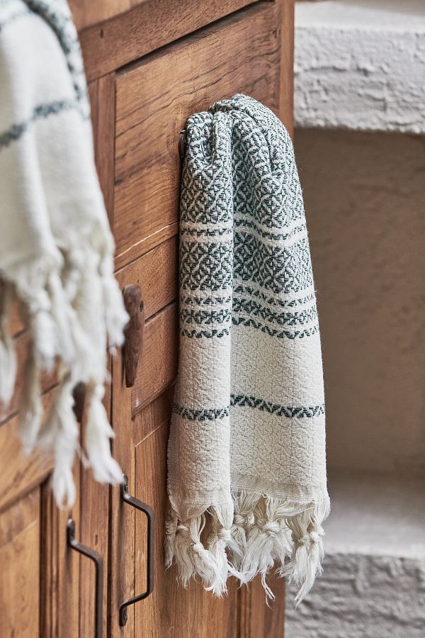 Vi cotton Muslin Fabric 100 Cotton Patterned Bathroom Kitchen Hand Towels 2 Pieces Green 86 X 41 cm Trendyol