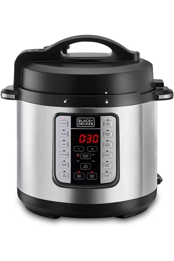 Black Decker 1000W 6L Electric Pressure Cooker 7 in 1 12 Smart Programs Trendyol