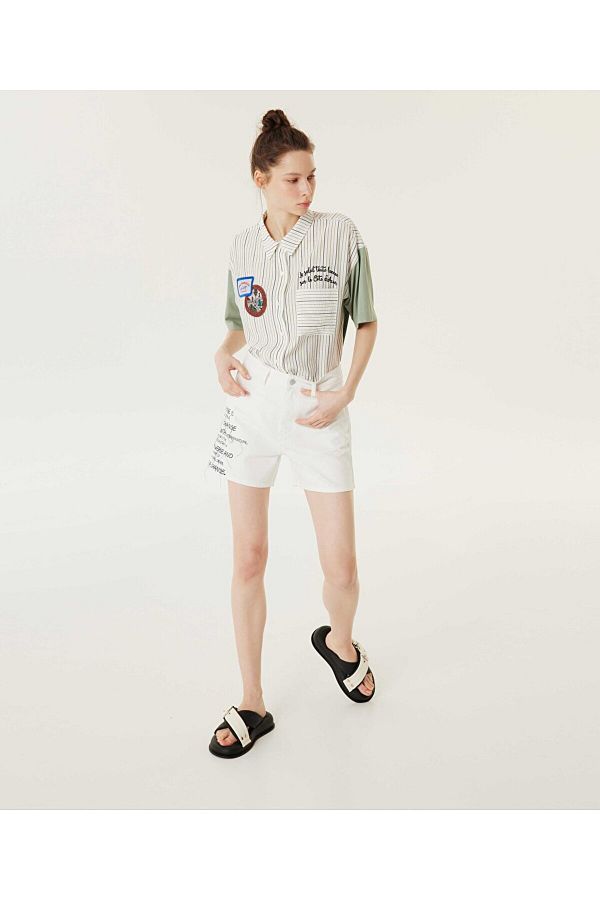 Twist-Slogan Shorts Design 1