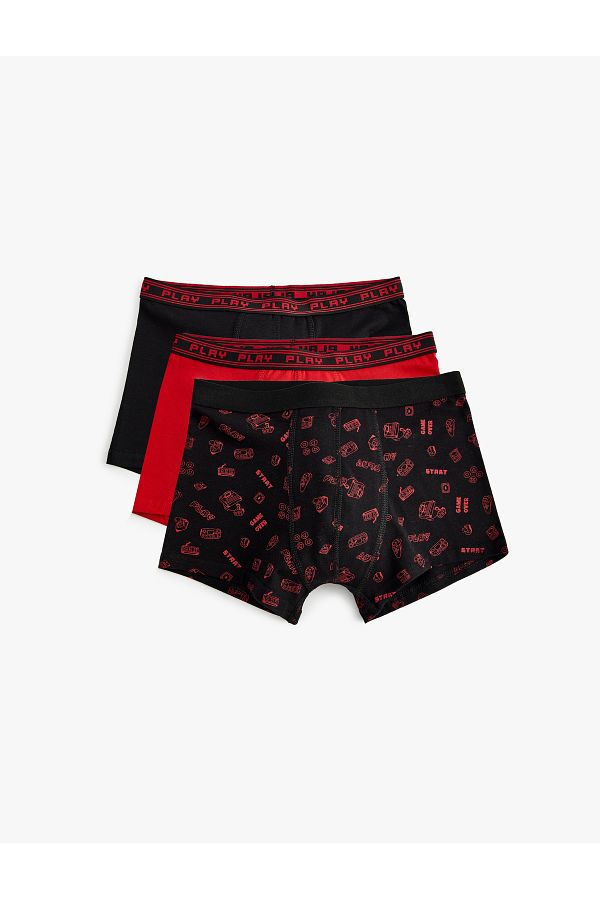 Koton-3-Piece Boxer Set with Print Detail, Multicolored 1