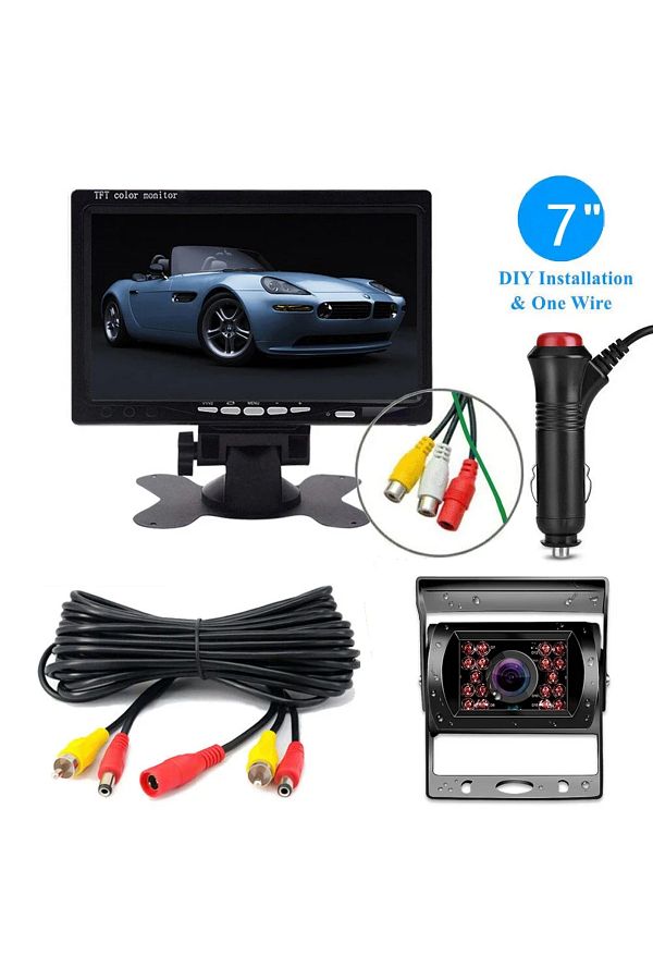 Choice-QueenDer 7" Car TFT LCD Car Monitor Rear View Reversing Backup Camera Kit with 10M Cable for Truc... 1