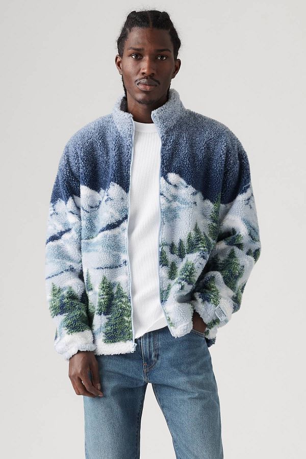 Levi's-Sherpa Jacquard Relaxed Cut Zippered Sweater - A9260-0001 1