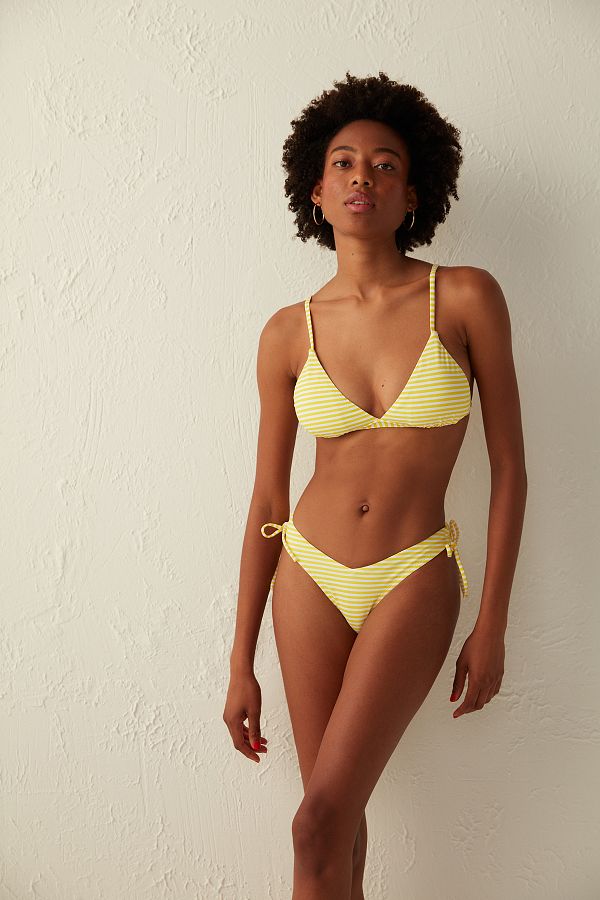 Yellow and white striped bikini 2025