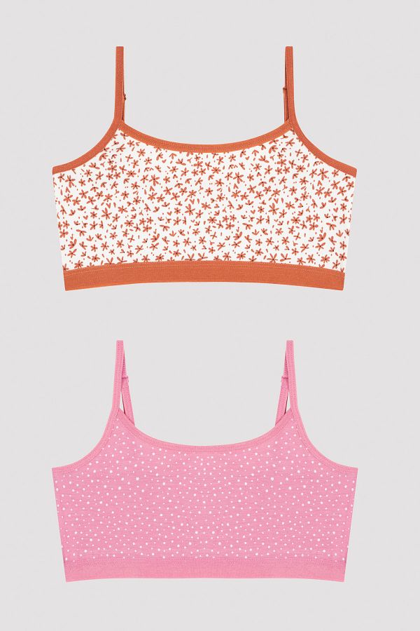 Penti-Multicolored Girl's Patterned 2-Piece Half Undershirt 1