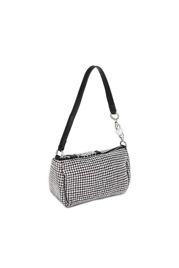 Nas Bag-Geantă de damă, negru, alb, diamant, negru, geantă cu curea elegantă-a978 1