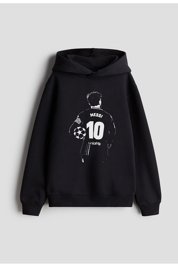 sielta-Lionel Messi 10 Printed Black Boys Girls 3 Rope Sweatshirt 1