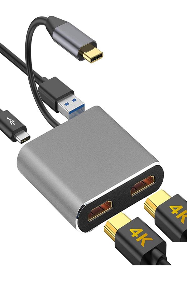 Soylu elektronik-Pc MacBook Screen Extender Dual HDMI Vga USB 3.0 4K 60Hz USB C Hub Display Dual Monitor Extender 1