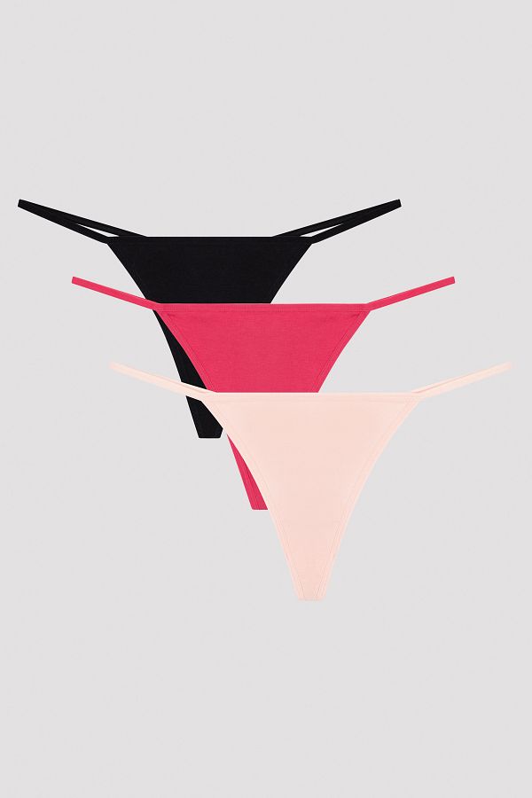 Penti-Multicolored 3-Piece String Panties 1