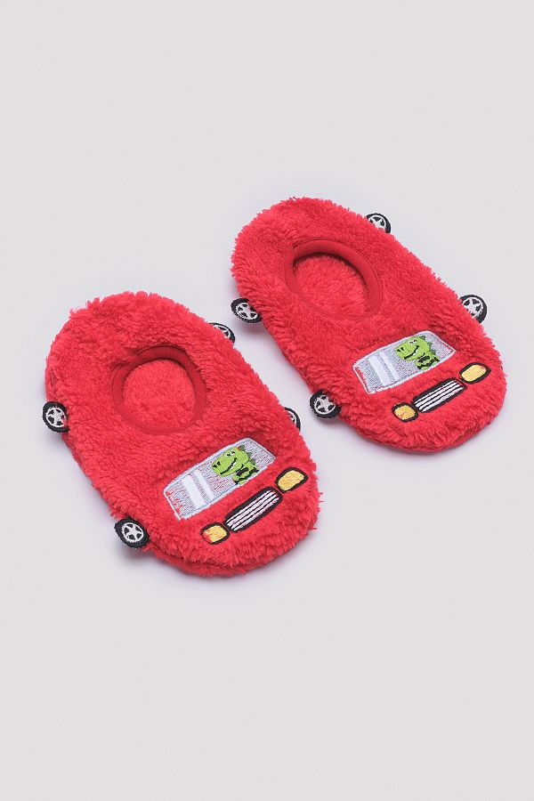 Penti-Boy's Driver Dino Patterned Red Booties 1