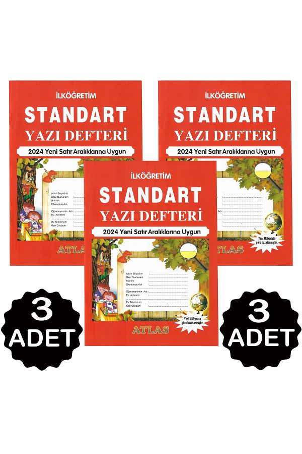 Atlas-Elementary 2024 New Standard Writing Pads Suitable for Line Ranges 3 Pieces 1