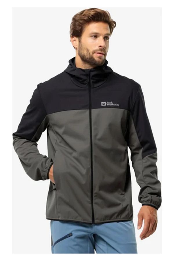 Jack Wolfskin 1306923 6945 Feldberg Hoody m Outdoor Raincoat Black Gray Trendyol
