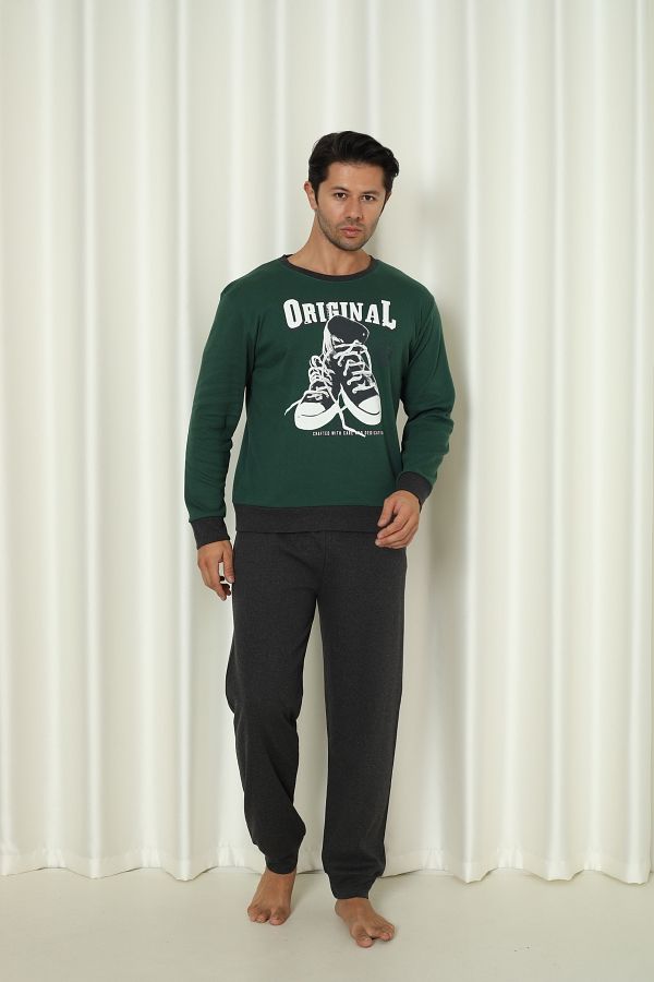 Wordex-Falkom 5011 Interlock Thick Winter Printed Men's Home Pajamas Set 1