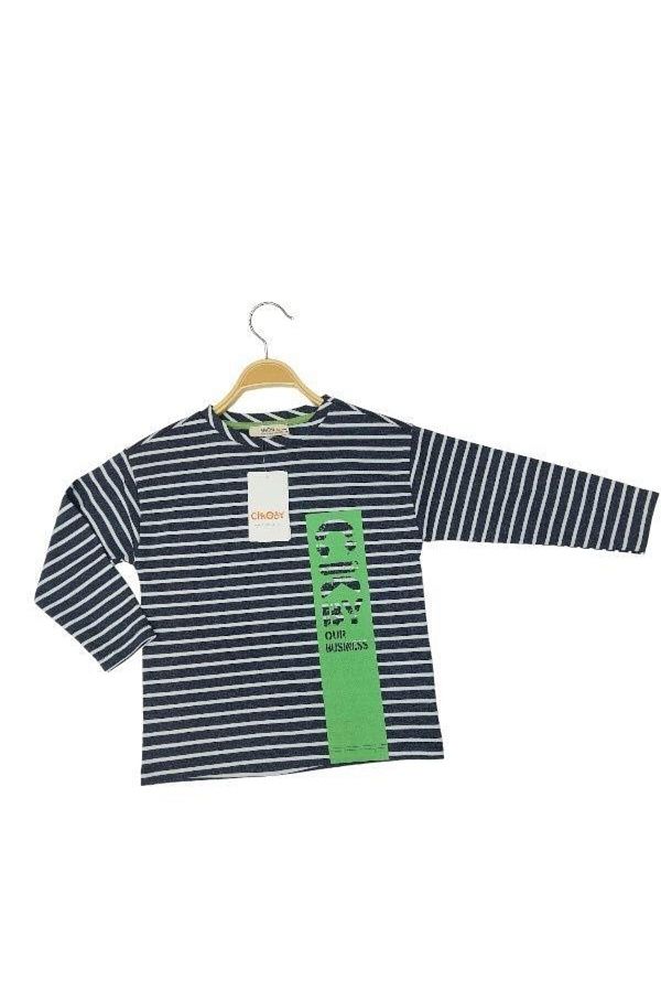 Çikoby-Boy's Cotton Thin Long Sleeve Striped T-shirt 1