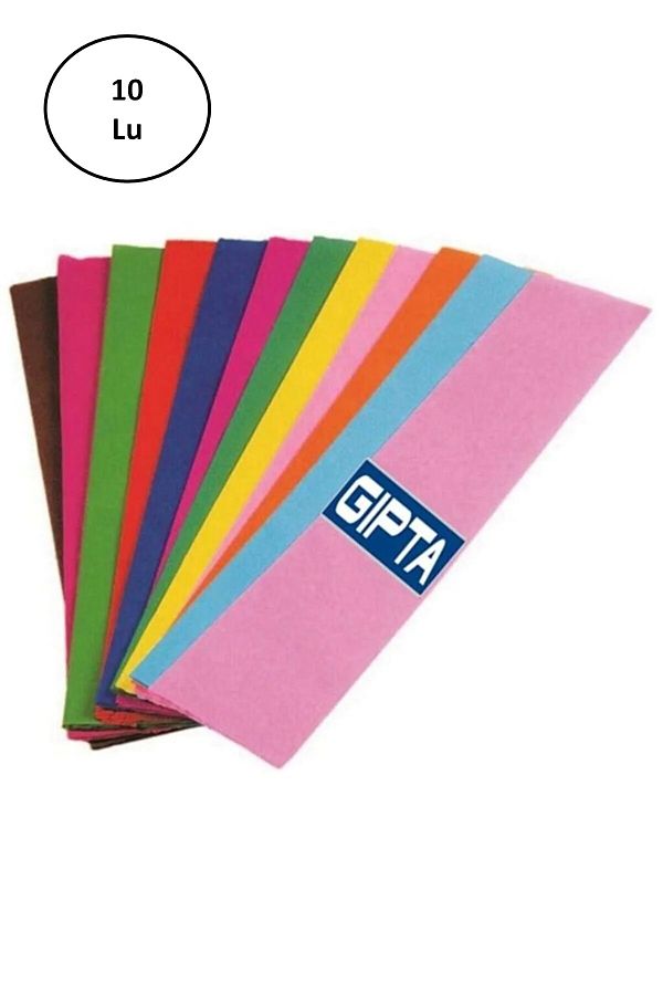 Gıpta-Colored Crapon Paper 50cm X 2m Mixed (Pack of 10) 1