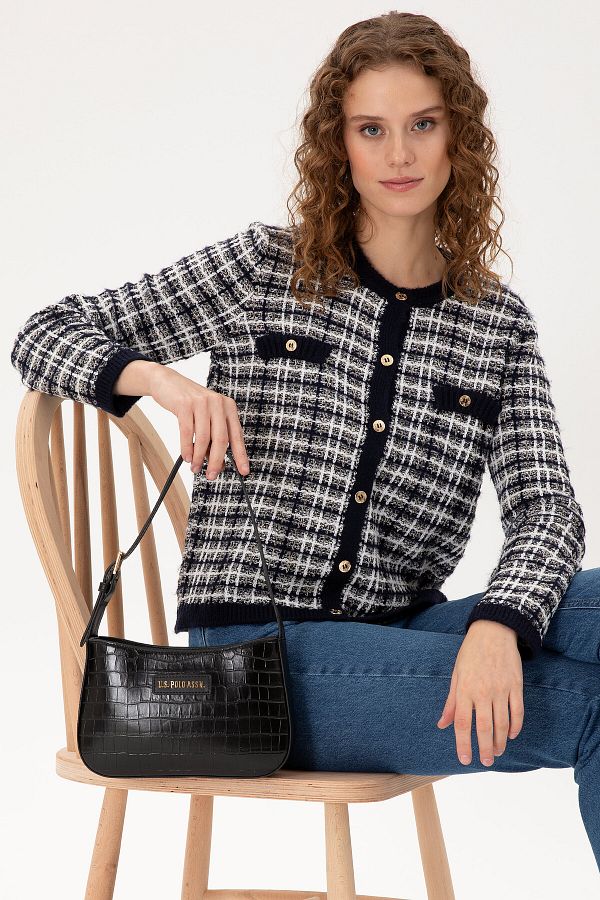 U.S. Polo Assn.-حقيبة يد تمساح سوداء نسائية 50300272 -vr046 1