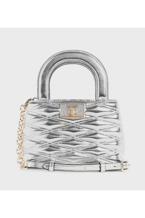 Nine West-Women's Silver Aviva Mini Satchel Bag Bag 1