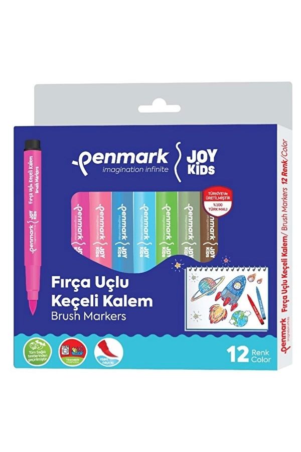 penmark-Süper Yıkanabilir Brush Uçlu Keçeli Kalem 12 Lı Set 1